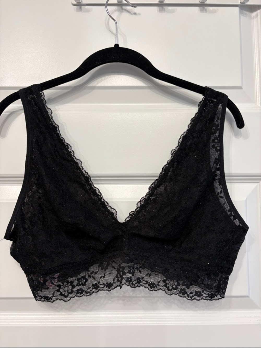 Victoria’s Secret Sheer Black Lace Bralette Deep V New